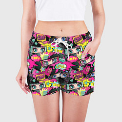 Шорты женские Глаза аниме-девушки: cool pattern, цвет: 3D-принт — фото 2