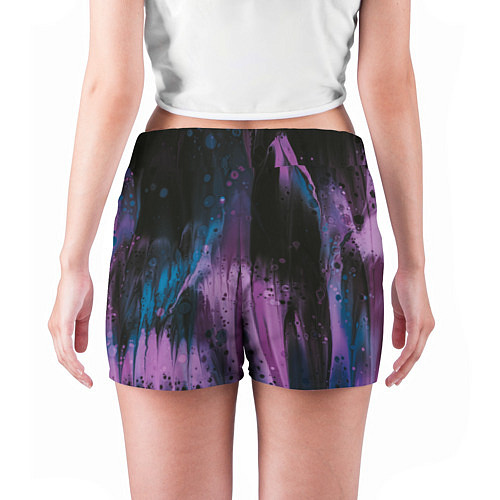 Женские шорты Фиолетовые абстрактные тени / 3D-принт – фото 4