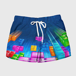 Женские шорты Падающие сверху блоки тетриса