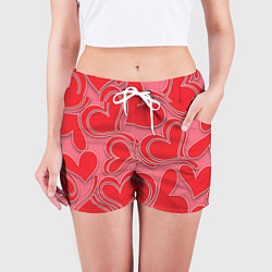 Шорты женские Love hearts, цвет: 3D-принт — фото 2