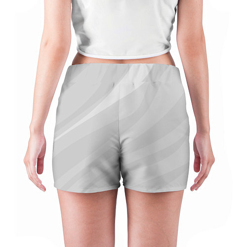 Женские шорты Светлый серый плавные полосы / 3D-принт – фото 4