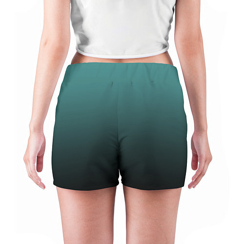 Женские шорты Градиент зелено-черный / 3D-принт – фото 4