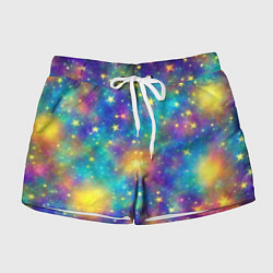 Шорты женские Звездный космос, сияющий волшебством, цвет: 3D-принт