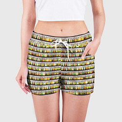 Шорты женские Бутылки с разным алкоголем, цвет: 3D-принт — фото 2