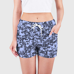 Шорты женские Цветочный принт сиреневый, цвет: 3D-принт — фото 2