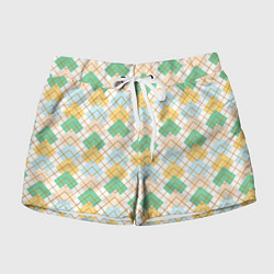 Шорты женские Ромбический узор, цвет: 3D-принт