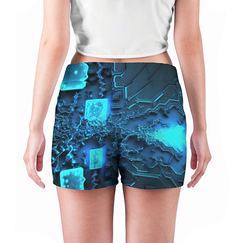 Женские шорты Неоновые плиты из льда / 3D-принт – фото 4