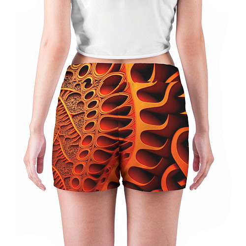 Женские шорты Объемная оранжевая абстракция / 3D-принт – фото 4