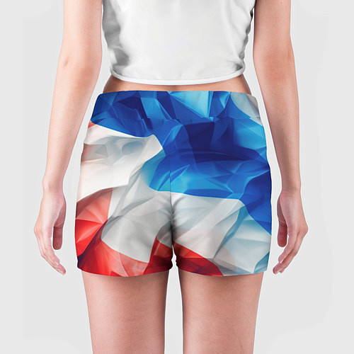 Женские шорты Абстракция в цветах флага РФ / 3D-принт – фото 4