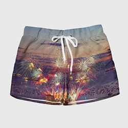 Шорты женские Салют в ночном небе, цвет: 3D-принт