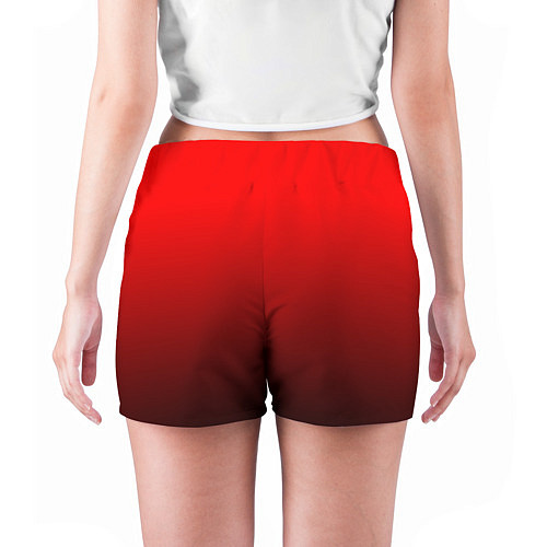 Женские шорты Градиент красно-чёрный / 3D-принт – фото 4