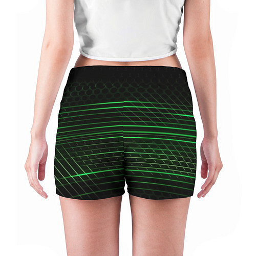 Женские шорты Green abstract texture / 3D-принт – фото 4