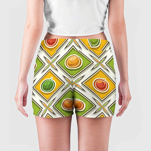 Женские шорты Fruits and berries pattern / 3D-принт – фото 4