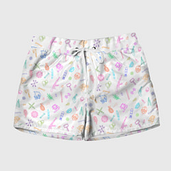 Женские шорты Оружие - цветной на белом