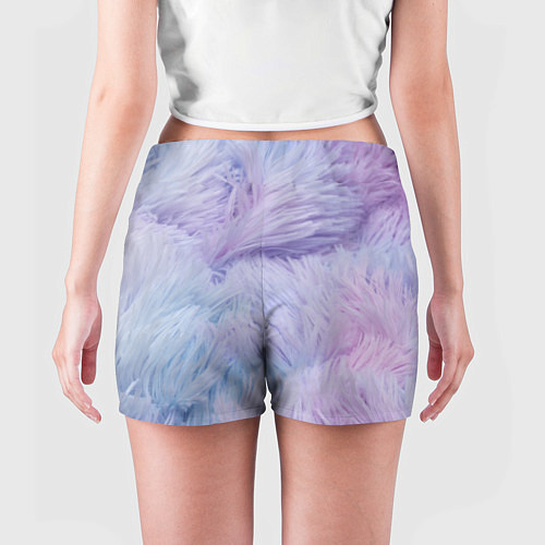 Женские шорты Розово-голубая шерсть / 3D-принт – фото 4