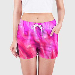 Шорты женские Pink abstract texture, цвет: 3D-принт — фото 2
