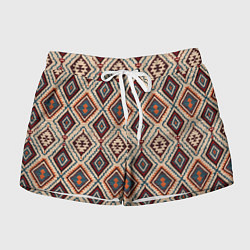 Шорты женские Ковёр этнические узоры, цвет: 3D-принт