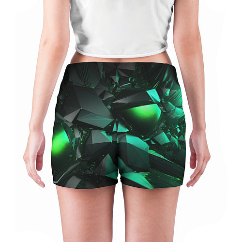 Женские шорты Зеленые абстрактные объекты / 3D-принт – фото 4