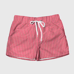 Шорты женские Серьёзный розовый с полоску, цвет: 3D-принт