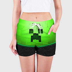 Шорты женские Майнкрафт крипер, цвет: 3D-принт — фото 2