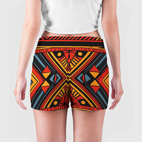 Женские шорты Геометрический узор в африканском стиле / 3D-принт – фото 4