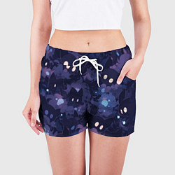 Шорты женские Фиолетовые котики, цвет: 3D-принт — фото 2