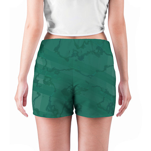 Женские шорты Серо-зеленые разводы / 3D-принт – фото 4