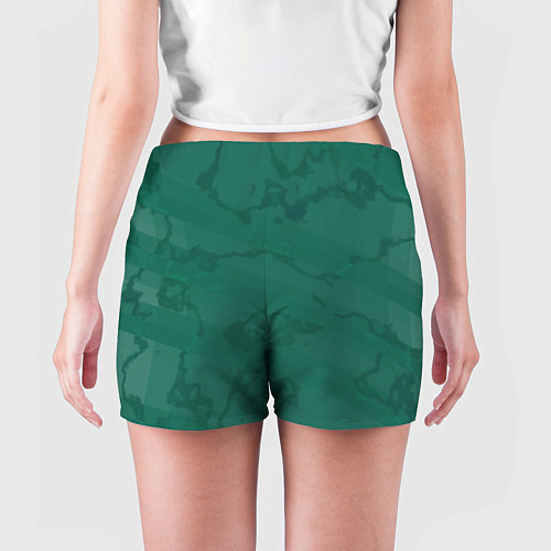Женские шорты Серо-зеленые разводы / 3D-принт – фото 4