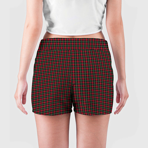 Женские шорты Чёрно - красная классическая клетка / 3D-принт – фото 4