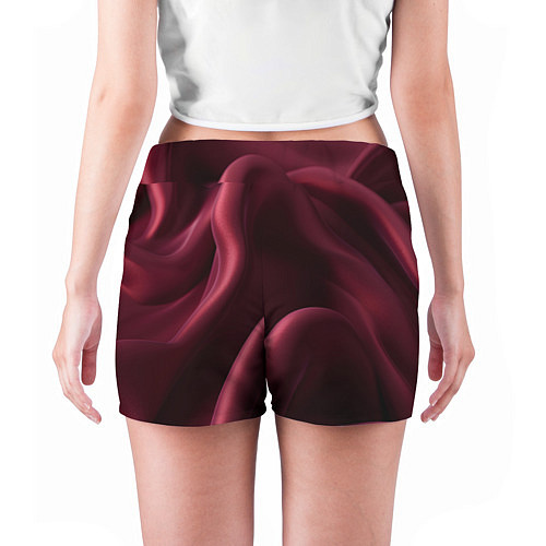 Женские шорты Бордовый шелк / 3D-принт – фото 4