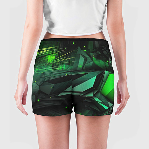 Женские шорты Мир абстрактной зелени / 3D-принт – фото 4