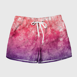 Женские шорты Абстракция - сине-красные облака