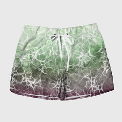 Женские шорты Абстракция - spider web on purple-green background