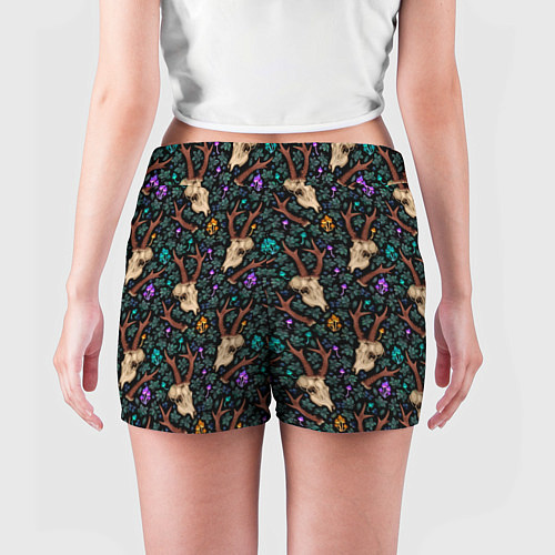 Женские шорты Череп с рогами / 3D-принт – фото 4