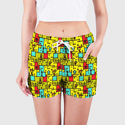 Шорты женские Роботы монстры, цвет: 3D-принт — фото 2