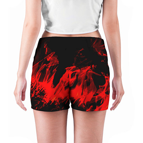 Женские шорты Красное пламя / 3D-принт – фото 4