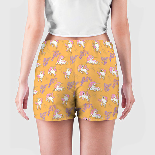 Женские шорты Единорог цветная грива / 3D-принт – фото 4