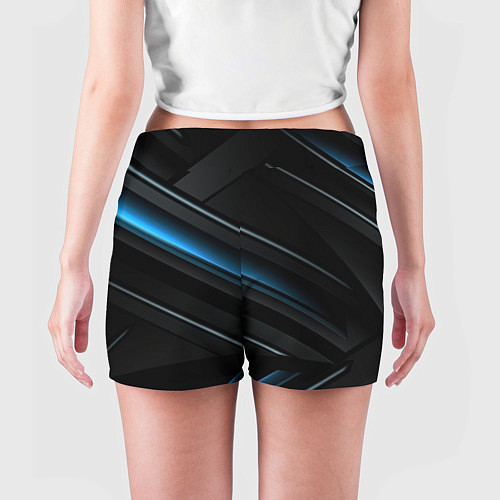 Женские шорты Абстрактная вселенная синего и черного / 3D-принт – фото 4