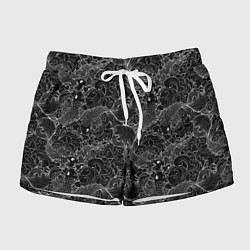 Шорты женские Бойцовые рыбки на волнах, цвет: 3D-принт