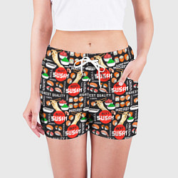 Шорты женские Best sushi, цвет: 3D-принт — фото 2