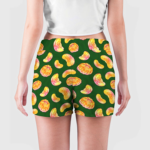Женские шорты Мандариновые дольки / 3D-принт – фото 4