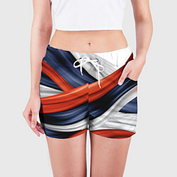 Шорты женские Триколор из абстракции, цвет: 3D-принт — фото 2