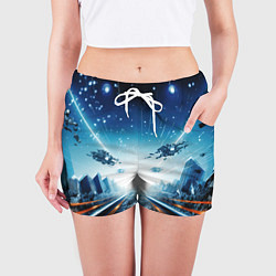 Шорты женские Космическая абстракция, цвет: 3D-принт — фото 2