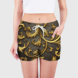 Шорты женские Gold abstract, цвет: 3D-принт — фото 2