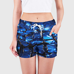 Шорты женские Синие яркие кубики, цвет: 3D-принт — фото 2