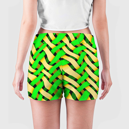 Женские шорты Кислотная объёмная плетёнка / 3D-принт – фото 4