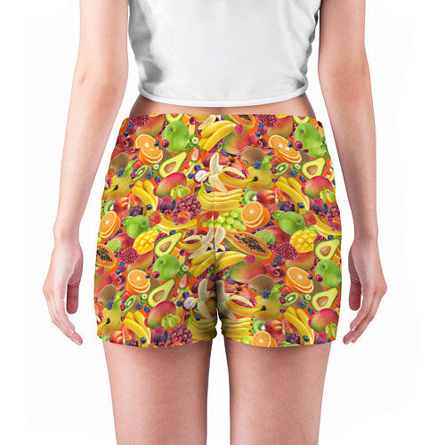 Женские шорты Экзотические фрукты и ягоды / 3D-принт – фото 4