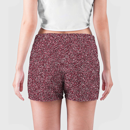 Женские шорты Бело-бордовый тексутрный / 3D-принт – фото 4