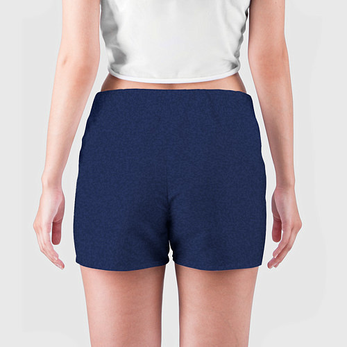 Женские шорты Однотонный тёмно-синий текстура / 3D-принт – фото 4