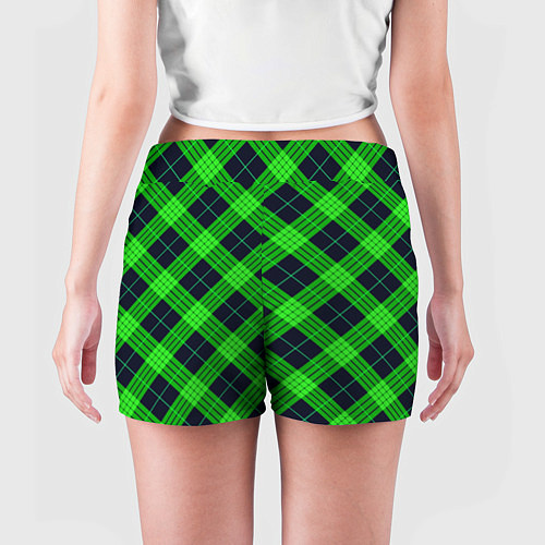 Женские шорты Шотландка сине-зелёный / 3D-принт – фото 4